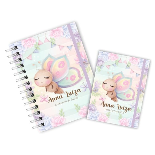 Caderneta de Saúde com Porta Documentos - Borboleta Baby