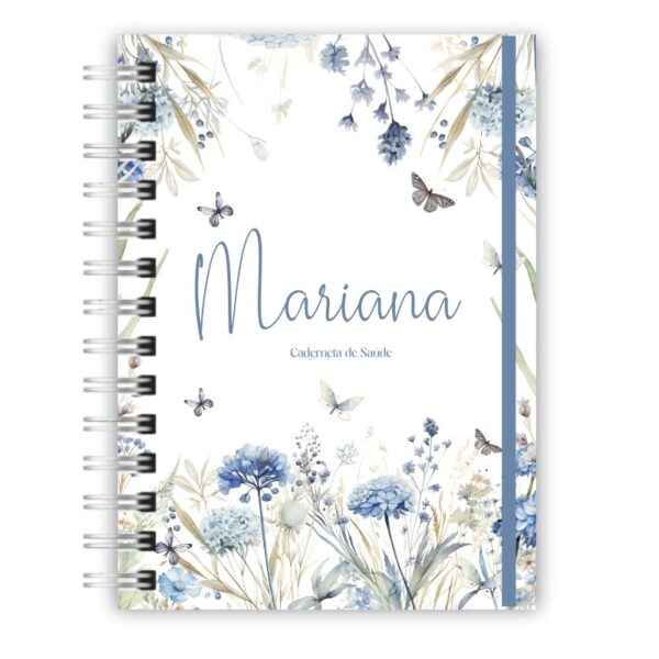 Caderneta de Saúde - Floral Azul