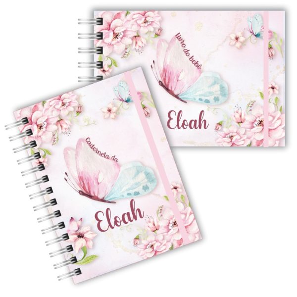 Caderneta de Saúde Com Livro do Bebê - Borboleta Floral