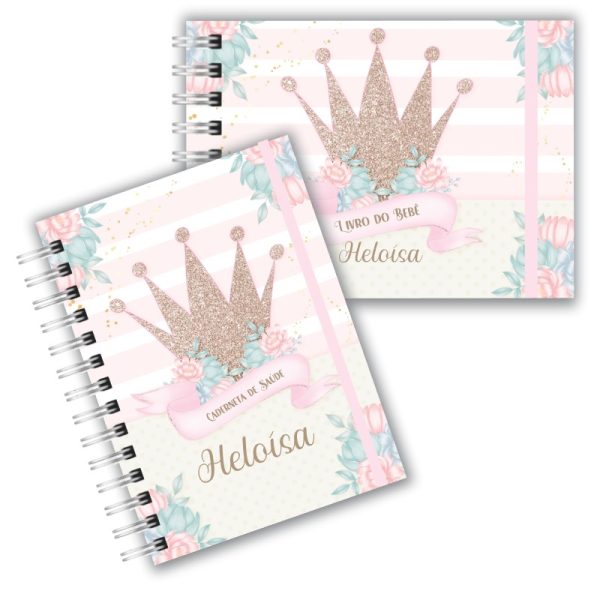 Caderneta de Saúde com Livro do Bebê - Coroa Princesa