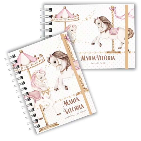 Caderneta de Saúde com Livro do Bebê - Carrossel Vintage