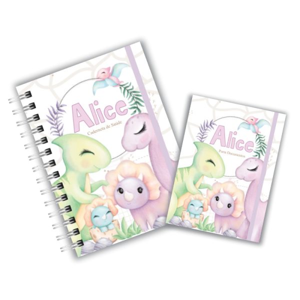 Caderneta de Saúde com Porta Documentos - Dino Girl