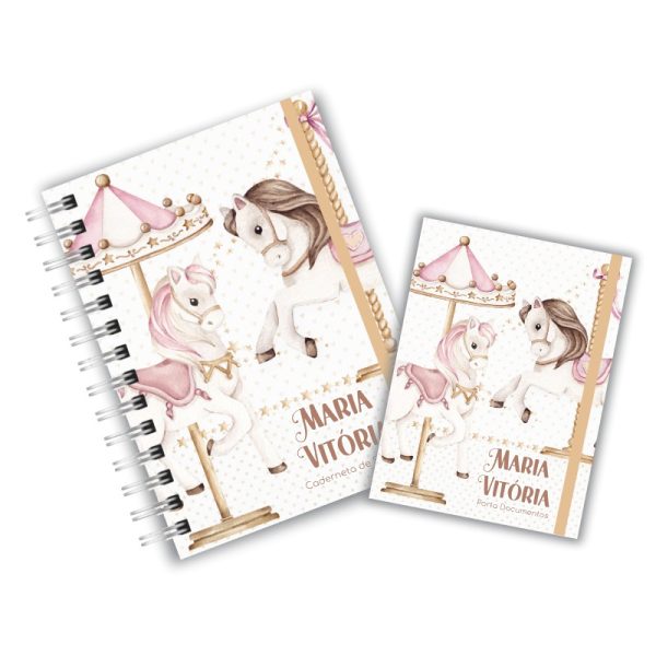 Caderneta de Saúde com Porta Documentos - Carrossel Vintage