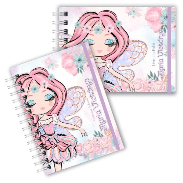 Caderneta de Saúde com Livro do Bebê - Fadinha Floral