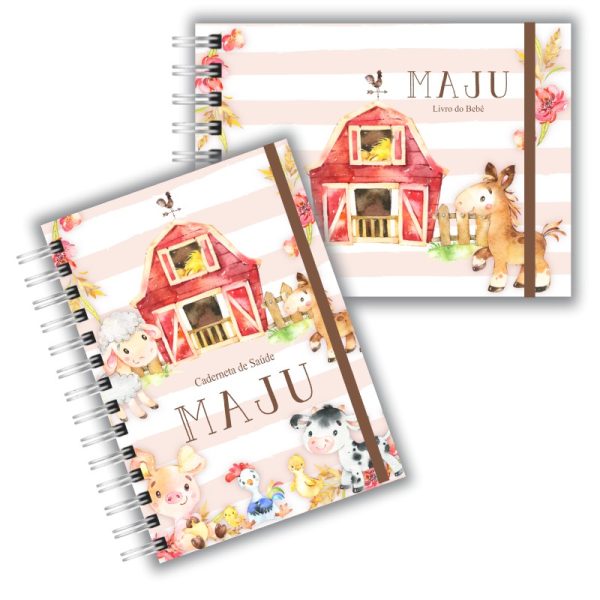 Caderneta de Saúde com Livro do Bebê - Fazendinha da Maju