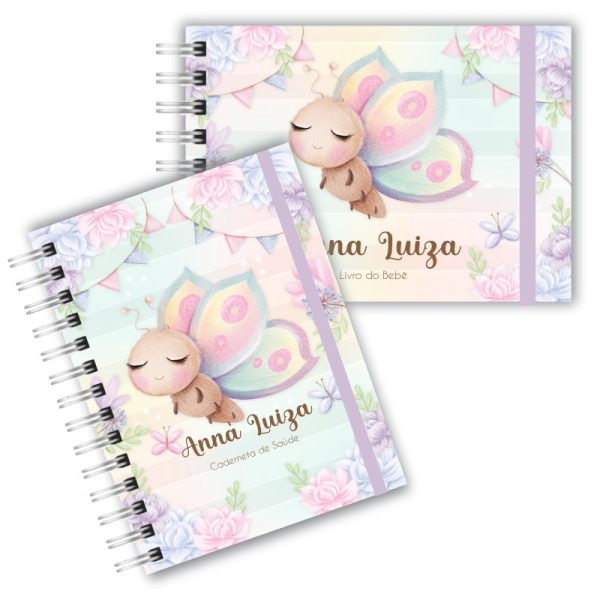 Caderneta de Saúde com Livro do Bebê - Borboleta Baby