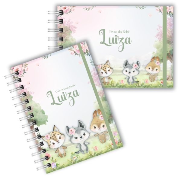 Caderneta de Saúde com Livro do Bebê - Bosque Animais Cute