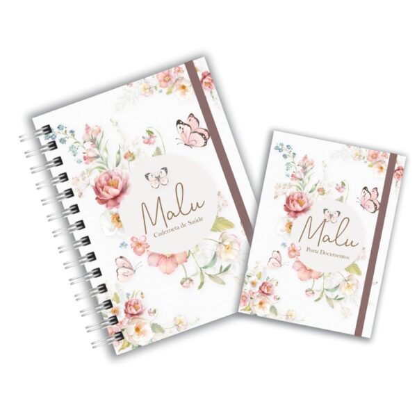 Caderneta de Saúde com Porta Documentos - Jardim das Borboletas