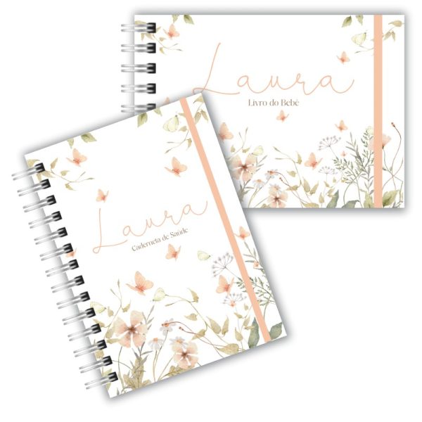 Caderneta de Saúde com Livro do Bebê - Floral Laura