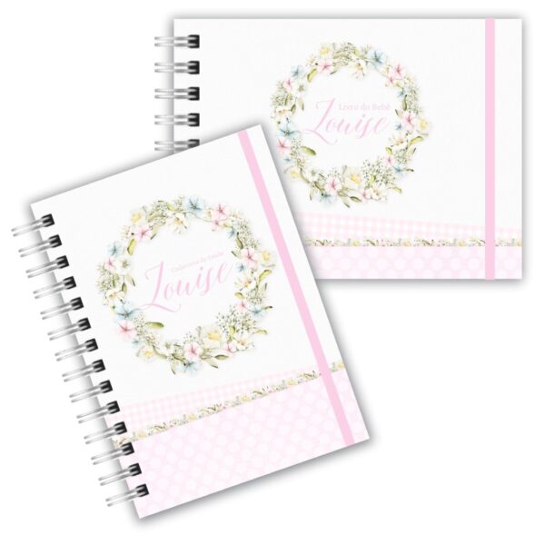 Caderneta de Saúde com Livro do Bebê - Floral Rosa