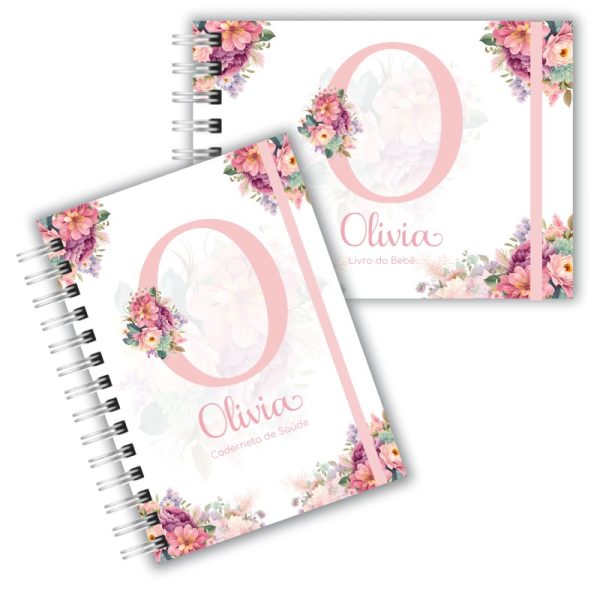 Caderneta de Saúde com Livro do Bebê - Floral Chic