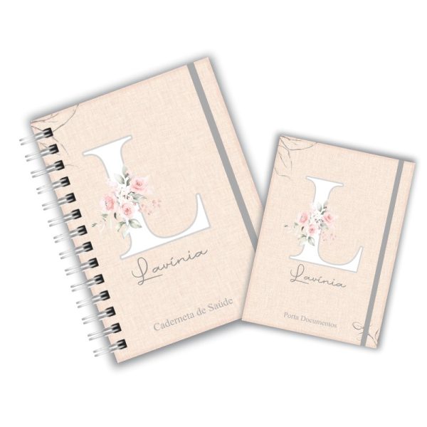 Caderneta de Saúde com Porta Documentos - Alfabeto Floral