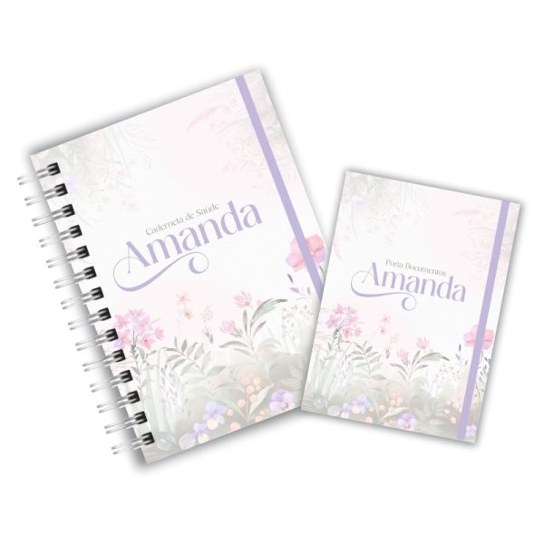 Caderneta de Saúde com Porta Documentos - Floral Lavanda