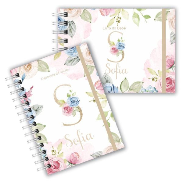 Caderneta de Saúde com Livro do Bebê - Floral Sofia