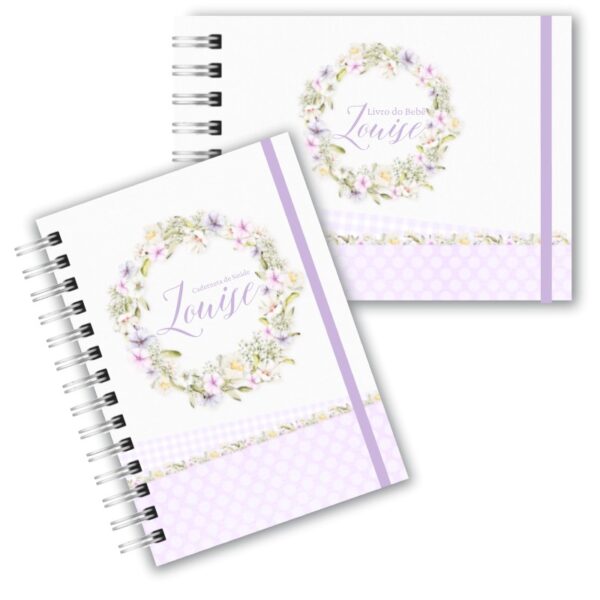 Caderneta de Saúde com Livro do Bebê - Neutro Lavanda