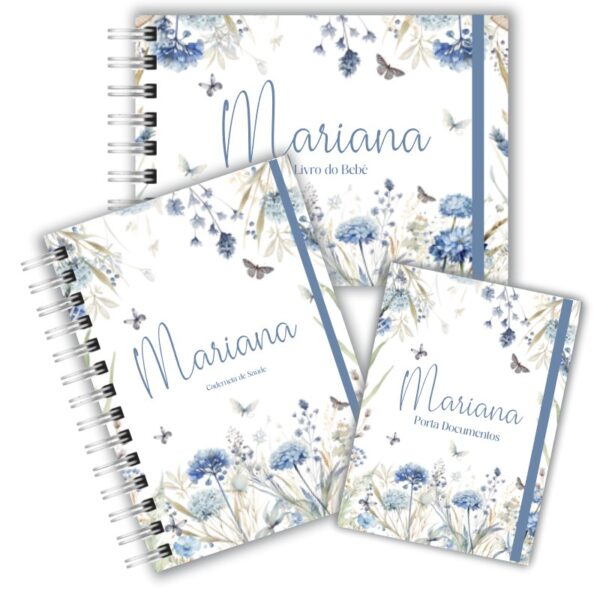 Kit Maternidade Completo - Floral Azul