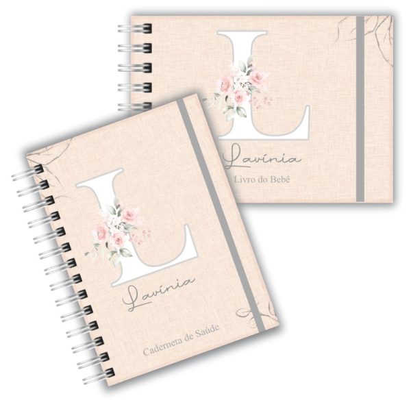 Caderneta de Saúde com Livro do Bebê - Alfabeto Floral