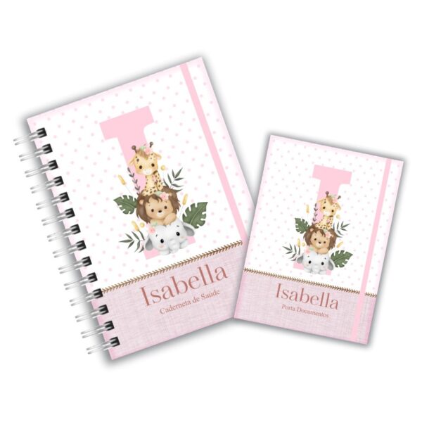 Caderneta de Saúde com Porta Documentos - Safari Rosa