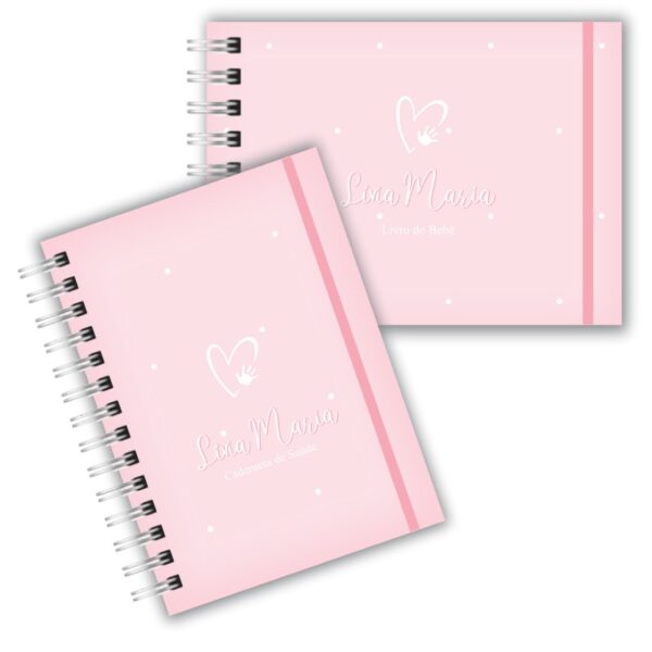 Caderneta de Saúde com Livro do Bebê - Rosa Neutro