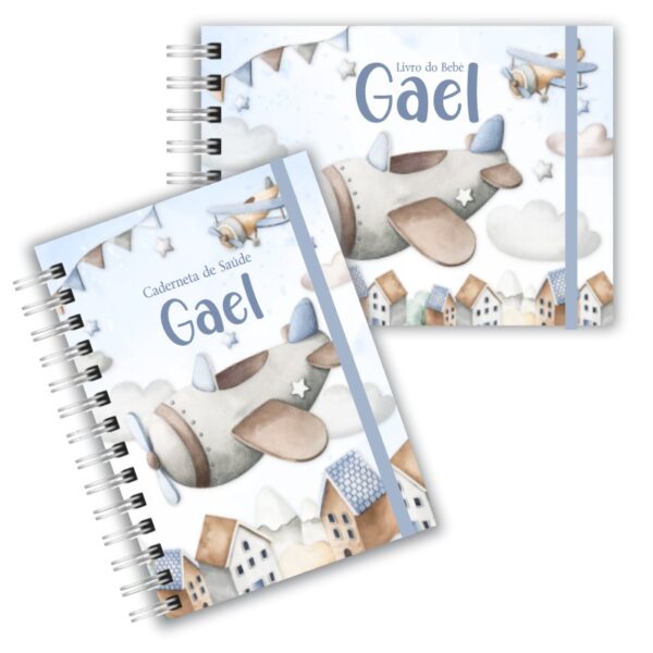 Caderneta de Saúde com Livro do Bebê - Aviãozinho