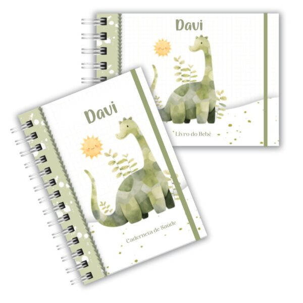 Caderneta de Saúde com Livro do Bebê - Dino
