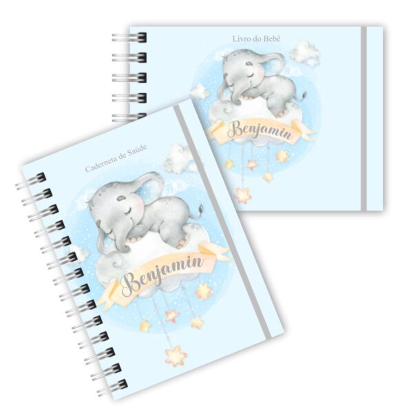 Caderneta de Saúde com Livro do Bebê - Elefantinho