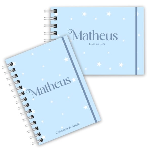 Caderneta de Saúde com Livro do Bebê - Estrelinhas