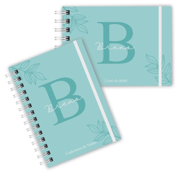 Caderneta de Saúde com Livro do Bebê - Folhagem Verde