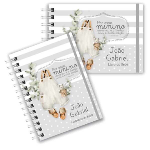 Caderneta de Saúde com Livro do Bebê - Por esse Menino eu Orava