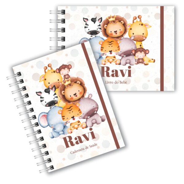 Caderneta de Saúde com Livro do Bebê - Safari Baby Collor
