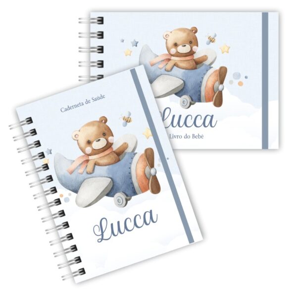 Caderneta de Saúde com Livro do Bebê -Ursinho Aventureiro