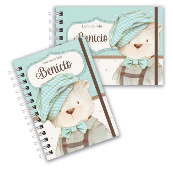 Caderneta de Saúde com Livro do Bebê - Ursinho Vintage