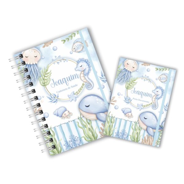 Caderneta de Saúde com Porta Documentos - Fundo do Mar