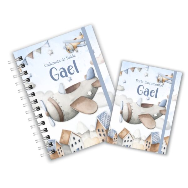 Caderneta de Saúde com Porta Documentos - Aviãozinho