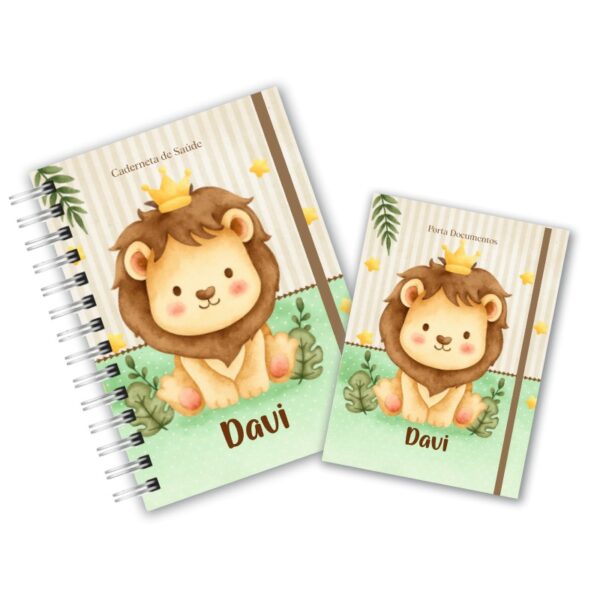 Caderneta de Saúde com Porta Documentos - Leãozinho Cute