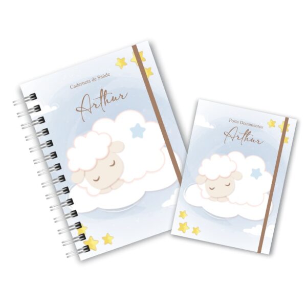 Caderneta de Saúde com Porta Documentos - Ovelhinha Azul