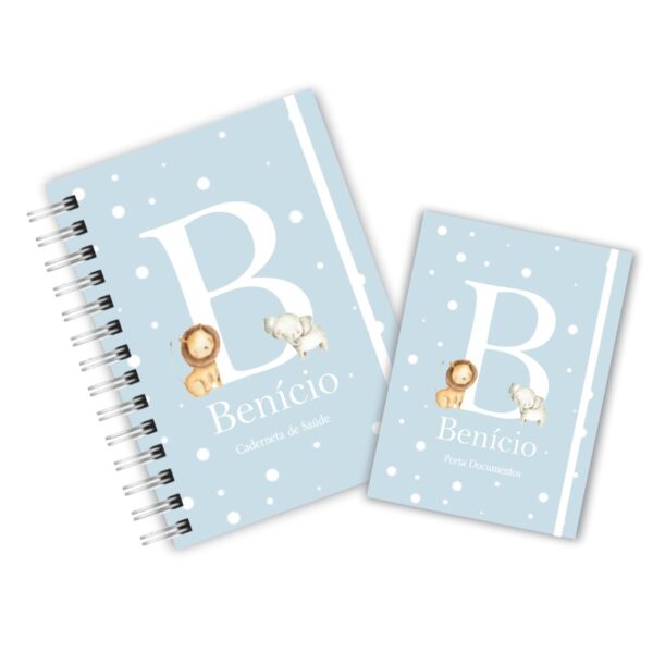 Caderneta de Saúde com Porta Documentos - Safari Alfabeto Azul
