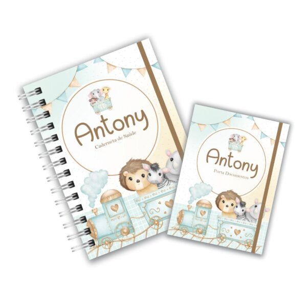 Caderneta de Saúde com Porta Documentos -Trem Animais