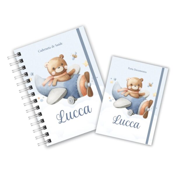 Caderneta de Saúde com Porta Documentos - Ursinho Aventureiro