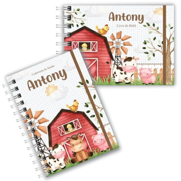 Caderneta de Saúde com Livro do Bebê - Fazendinha