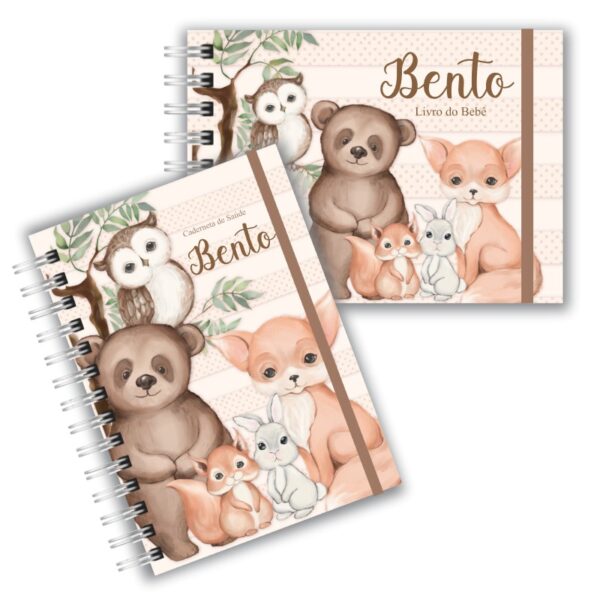 Caderneta de Saúde com Livro do Bebê - Animais no Bosque