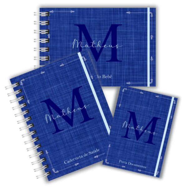 Kit Maternidade Completo - Linho Azul Marinho