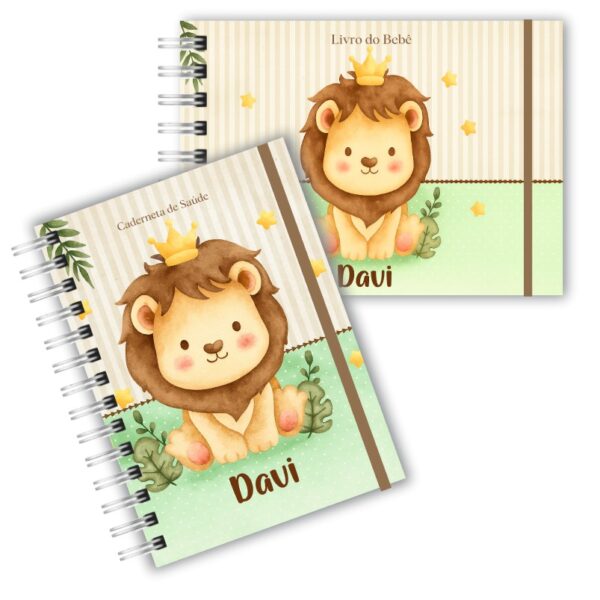 Caderneta de Saúde com Livro do Bebê - Leãozinho Cute