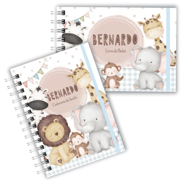 Caderneta de Saúde com Livro do Bebê - Animais Cute